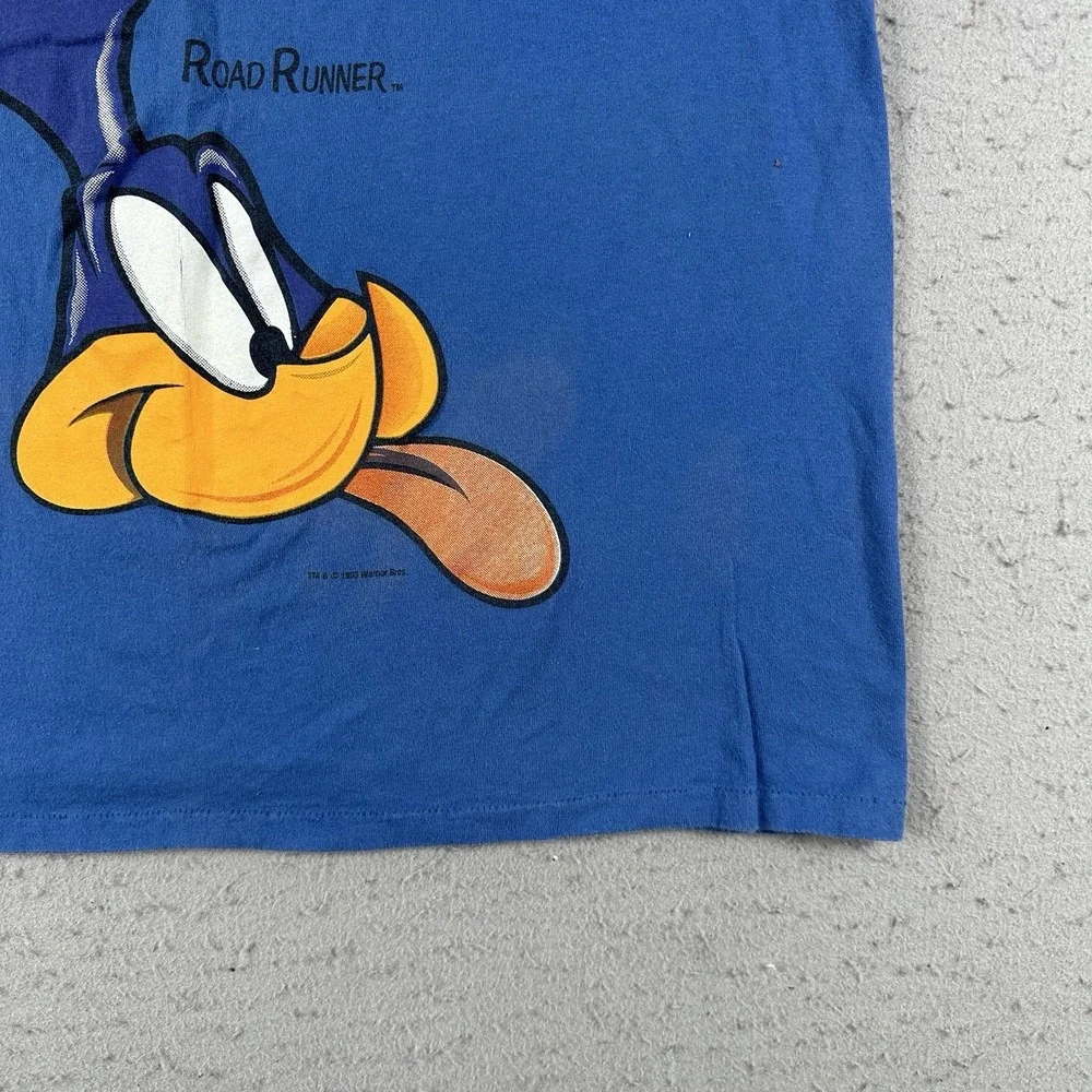 Vintage Road Runner T‎ Shirt Men's XL Blue Looney Tunes Big Head Short Sleeve
